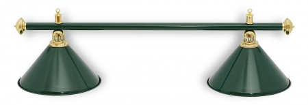 Бильярдный светильник Престиж 2 плафона (зеленый, зеленая штанга)